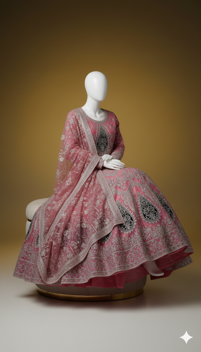 Ikhwan Unstitched – Regal Mexi Set with Organza Dupatta (3-Piece Luxury Collection)