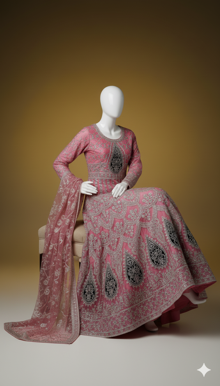 Ikhwan Unstitched – Regal Mexi Set with Organza Dupatta (3-Piece Luxury Collection)