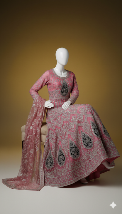 Ikhwan Unstitched – Regal Mexi Set with Organza Dupatta (3-Piece Luxury Collection)