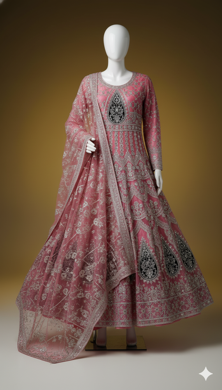 Ikhwan Unstitched – Regal Mexi Set with Organza Dupatta (3-Piece Luxury Collection)