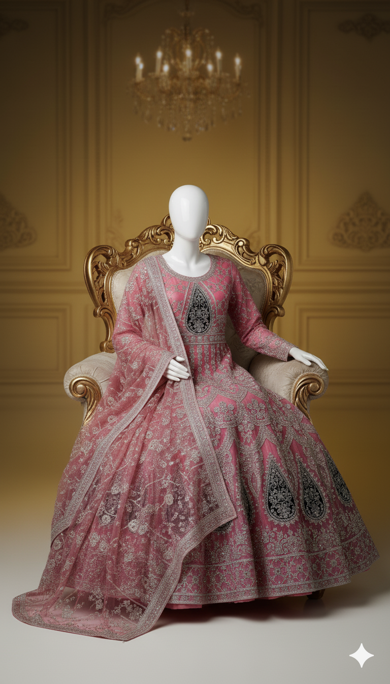 Ikhwan Unstitched – Regal Mexi Set with Organza Dupatta (3-Piece Luxury Collection)