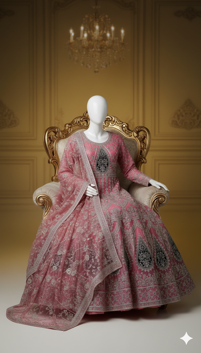 Ikhwan Unstitched – Regal Mexi Set with Organza Dupatta (3-Piece Luxury Collection)