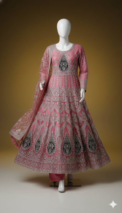 Ikhwan Unstitched – Regal Mexi Set with Organza Dupatta (3-Piece Luxury Collection)