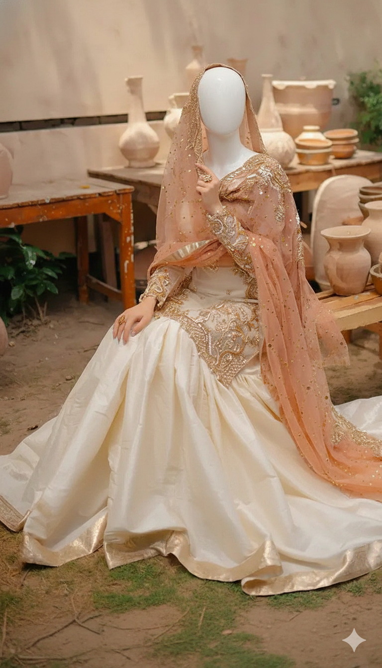 Ikhwan Replica Wedding Wear – Luxury 3PC Organza Suit with Hand Embellished Work