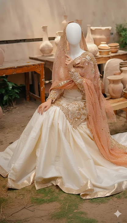 Ikhwan Replica Wedding Wear – Luxury 3PC Organza Suit with Hand Embellished Work