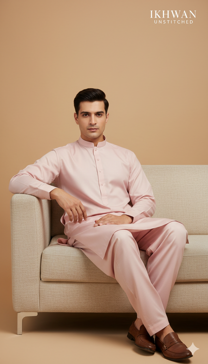 Wash & Wear Boski – Light Pink Color | Premium Four Season Fabric (4 Meters) | Gents Collection | 100% Guaranteed Fabric
