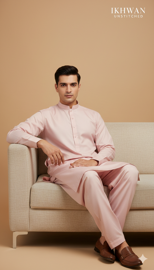 Wash & Wear Boski – Light Pink Color | Premium Four Season Fabric (4 Meters) | Gents Collection | 100% Guaranteed Fabric