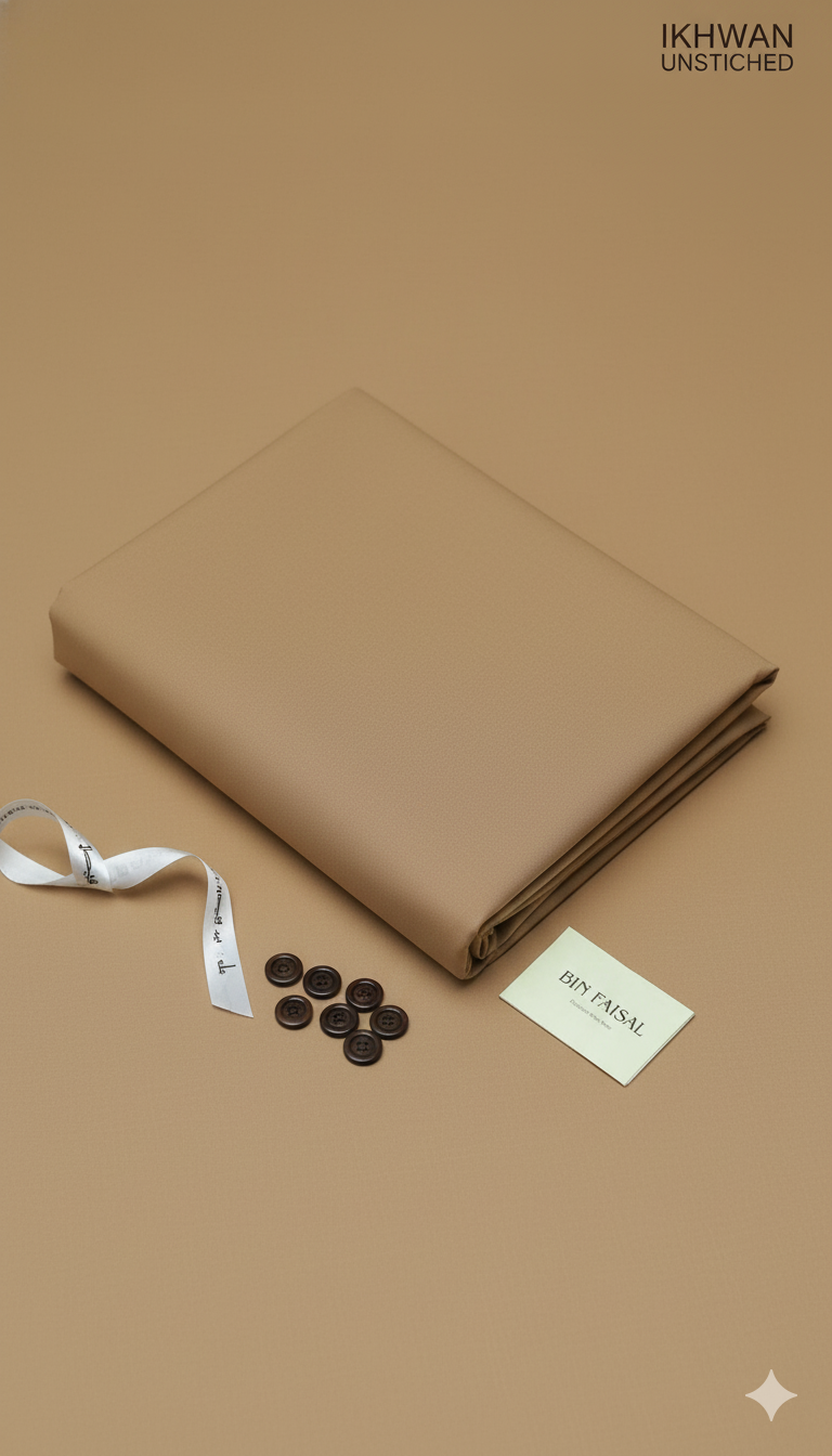 Premium Merino Wool Blend Fabric (4 Meters) | French Beige Color | Winter Wear with Liquid Ammonia Finish