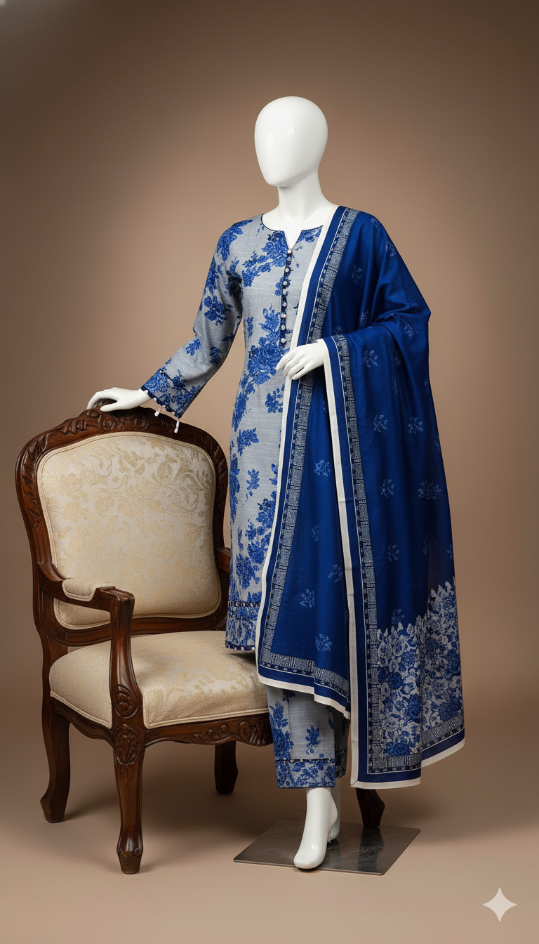 Khaddar 3-Piece Unstitched Suit | Soft Dyed Khaddar Fabric with Trouser & Dupatta | Winter Collection 2025