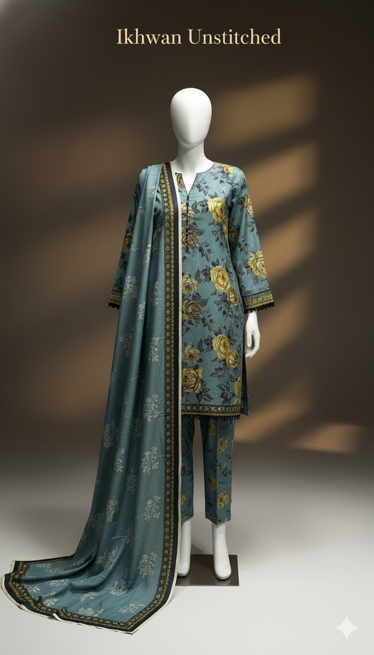 Exclusive Khaddar 3-Piece Unstitched Suit | Soft Dyed Khaddar Fabric with Trouser & Dupatta | Winter Collection 2025