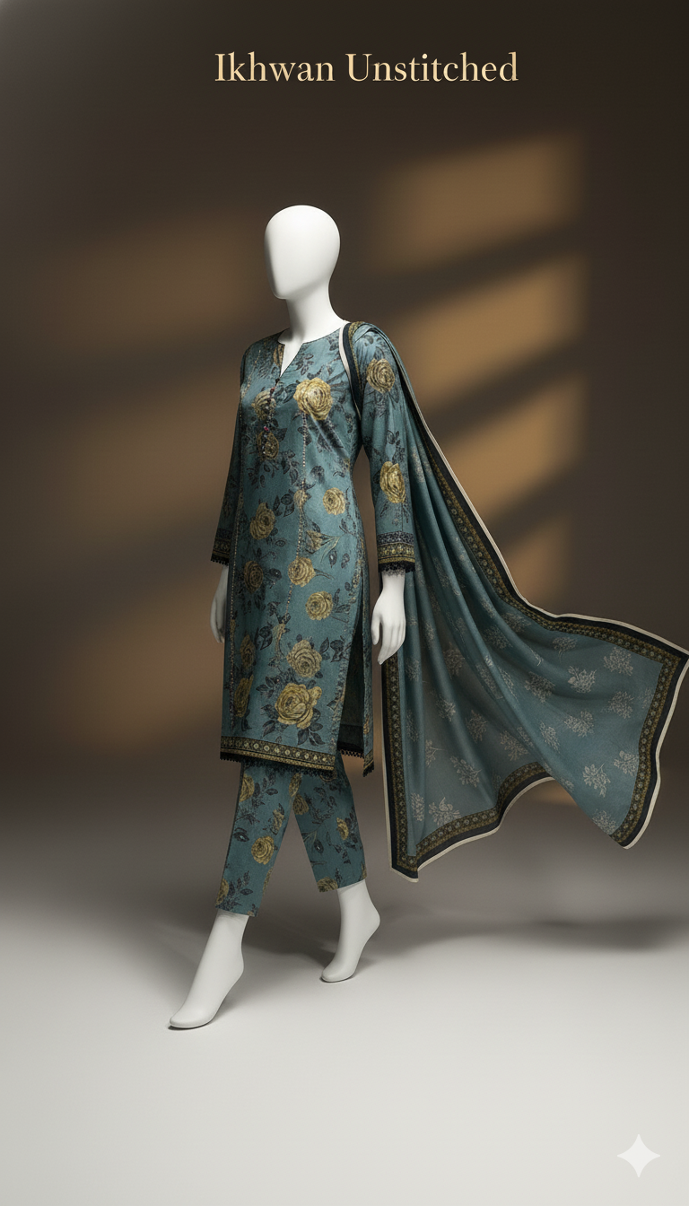 Exclusive Khaddar 3-Piece Unstitched Suit | Soft Dyed Khaddar Fabric with Trouser & Dupatta | Winter Collection 2025