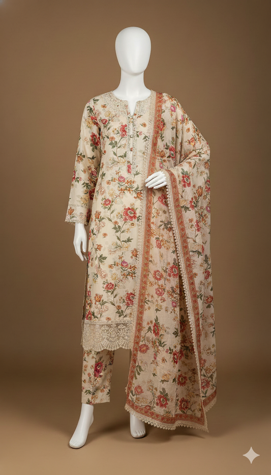 Digital Print Volume – Premium Slub Khaddar 3-Piece Unstitched Suit | Winter Collection 2025