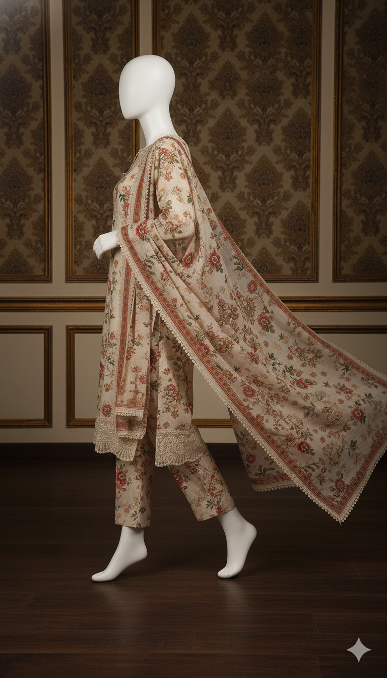 Digital Print Volume – Premium Slub Khaddar 3-Piece Unstitched Suit | Winter Collection 2025