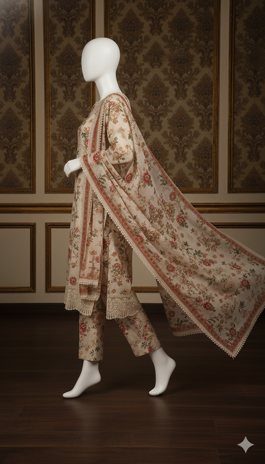 Digital Print Volume – Premium Slub Khaddar 3-Piece Unstitched Suit | Winter Collection 2025