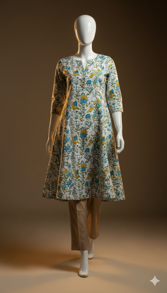 2-Piece Khaddar Suit – Winter Everyday Essentials | Digital Printed Shirt with Plain Trouser