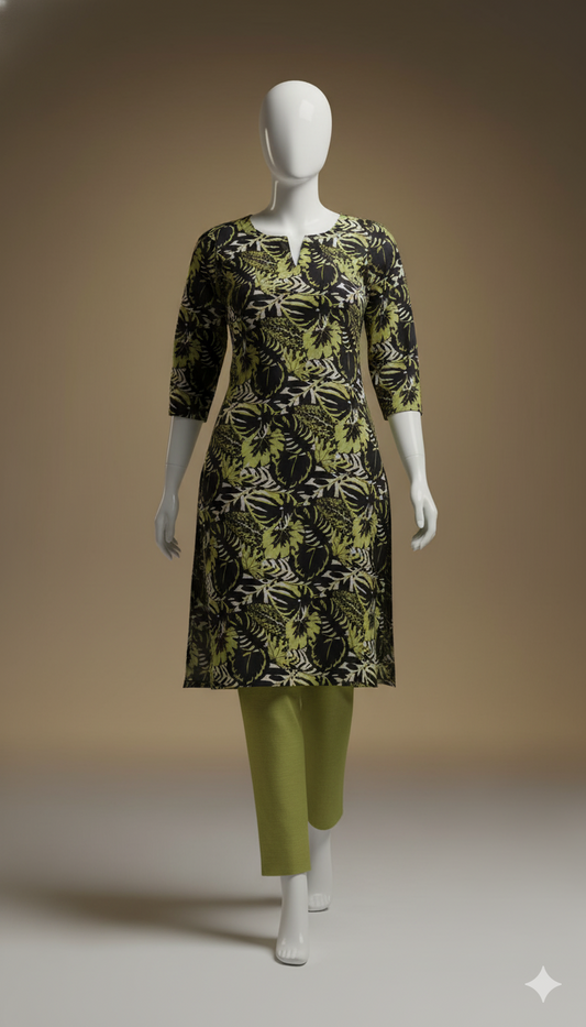 2-Piece Khaddar Suit – Digital Printed Shirt & Plain Trouser | Winter Everyday Essentials 2025