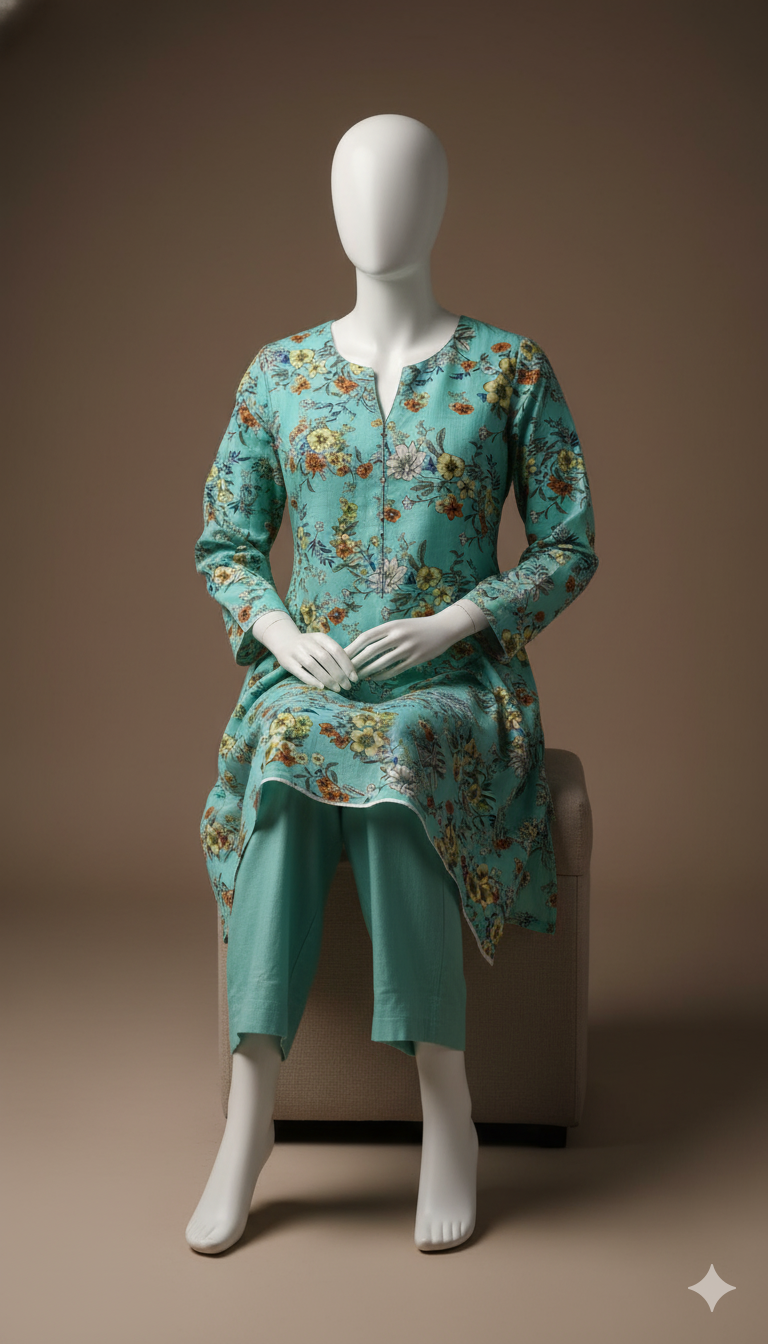 2-Piece Khaddar Suit – Premium Digital Print Edition | Unstitched Winter Wear 2025