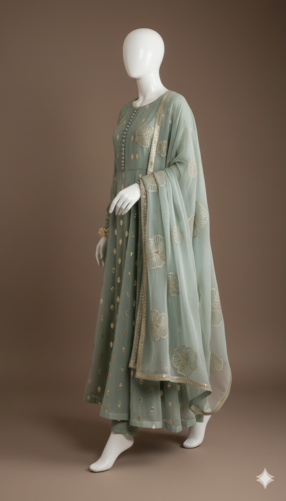 Ikhwan Replica – Embroidery Collection | Chiffon 3-Piece Unstitched Suit