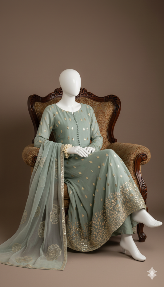 Ikhwan Replica – Embroidery Collection | Chiffon 3-Piece Unstitched Suit