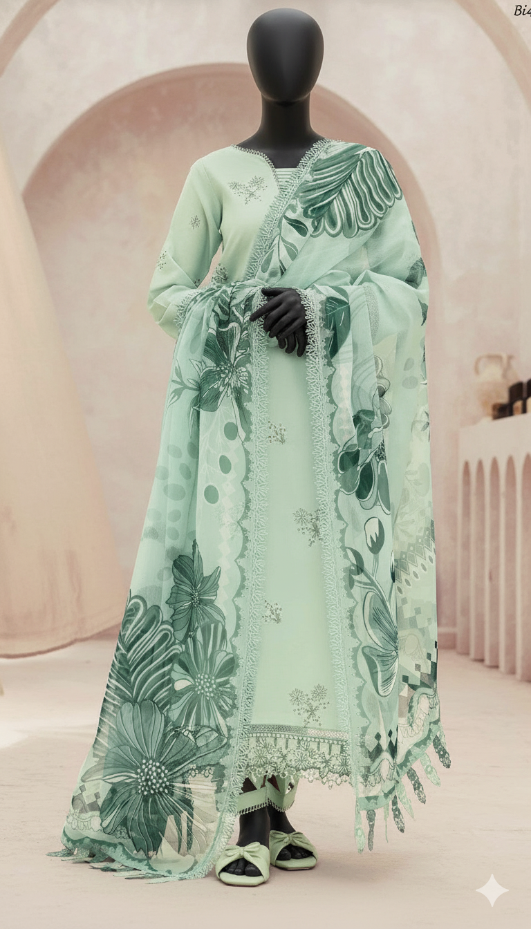 Ikhwan Unstitched – Farasha 5115 Premium Dhanak Embroidered Winter Suit