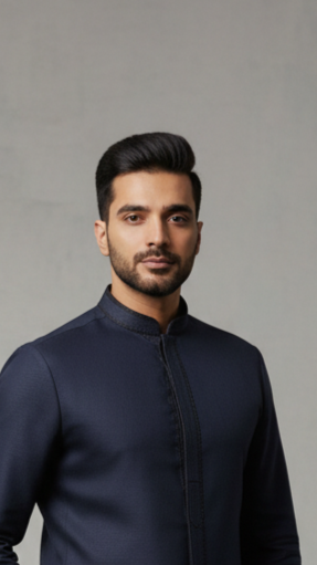 JNG wash & wear premium men’s unstitched suit (Navy Blue)