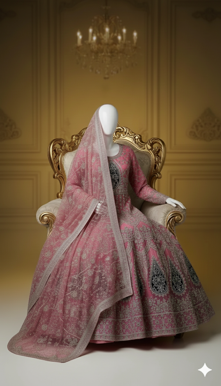 Ikhwan Unstitched – Regal Mexi Set with Organza Dupatta (3-Piece Luxury Collection)