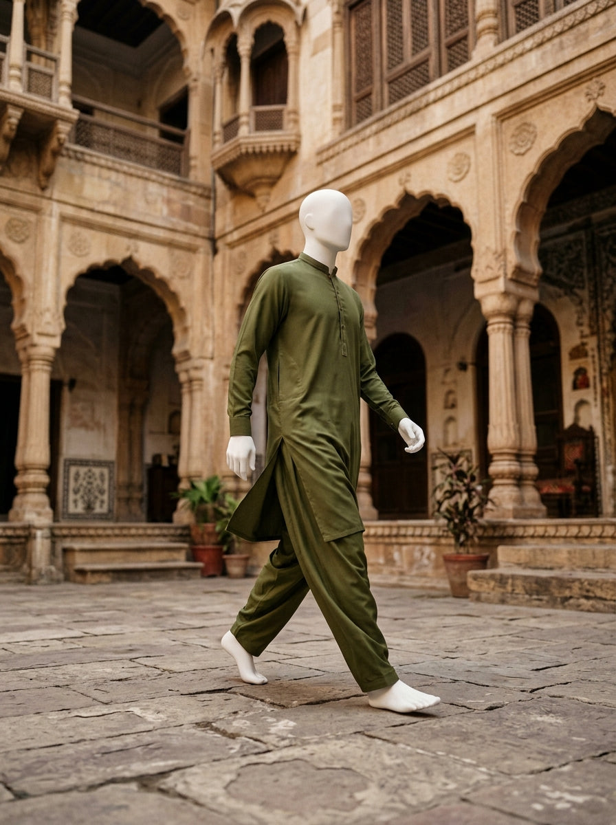 Olive Green Wash & Wear