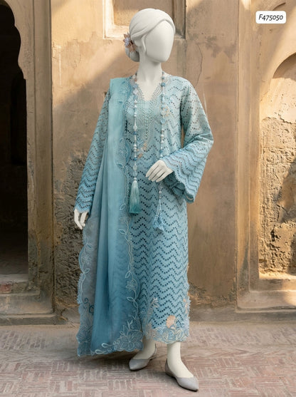 Crimson Luxury Lawn 3-Piece Embroidered Suit with Net Dupatta | Summer Collection 2026