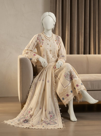 Summer Lawn Collection 2026 | Premium Chicken Karri Embroidered 3-Piece Lawn Suit with Embroidered Organza Dupatta