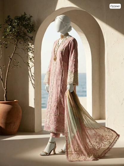 Premium Airjet Lawn 3-Piece Heavy Embroidered Suit with Swiss Voile Dupatta | Summer Lawn Collection 2026