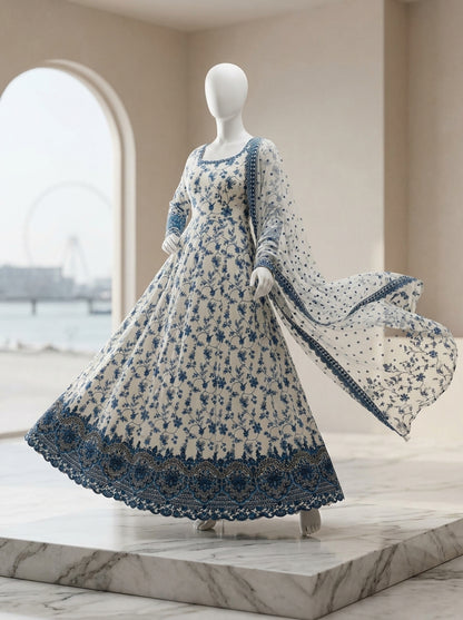 Luxury Lawn 3-Piece Heavy Embroidered Suit with Net Dupatta | Most Viral Code 2026 | Summer Collection