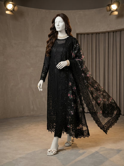 Luxury Chicken Kari & Sequins Embroidered Lawn 3-Piece Suit with Fancy Dupatta | Summer Lawn Collection 2026