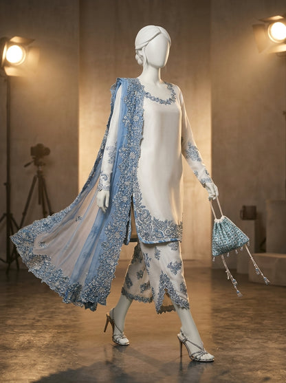 Luxury Lawn 3-Piece Heavy Embroidered Suit with Organza Dupatta | Summer Lawn Collection 2026