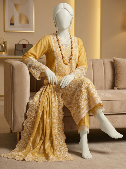 Premium Lawn Collection 2026 | Heavy Embroidered 3-Piece Lawn Suit with Embroidered Chiffon Dupatta