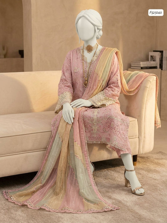 Premium Airjet Lawn 3-Piece Heavy Embroidered Suit with Swiss Voile Dupatta | Summer Lawn Collection 2026