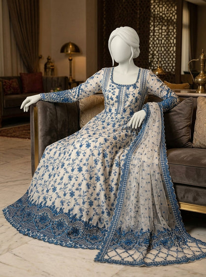 Luxury Lawn 3-Piece Heavy Embroidered Suit with Net Dupatta | Most Viral Code 2026 | Summer Collection