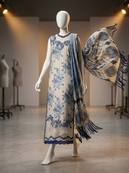 Premium Digital Printed Lawn 3-Piece Suit with Embroidered Chiffon Dupatta | Most Demanding Edition | Summer Collection 2026