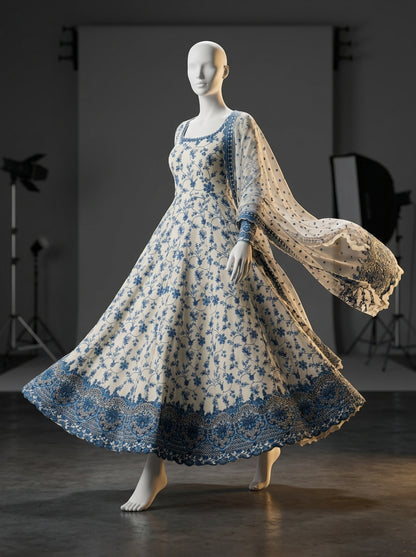 Luxury Lawn 3-Piece Heavy Embroidered Suit with Net Dupatta | Most Viral Code 2026 | Summer Collection