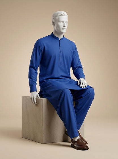 Premium Wash & Wear Unstitched Suit – Royal Blue | Binary Soft Fabric | Summer Collection 2026