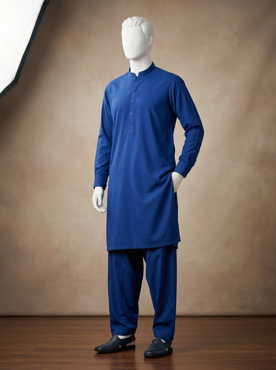 Premium Wash & Wear Unstitched Suit – Royal Blue | Binary Soft Fabric | Summer Collection 2026
