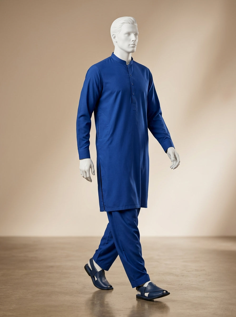 Premium Wash & Wear Unstitched Suit – Royal Blue | Binary Soft Fabric | Summer Collection 2026