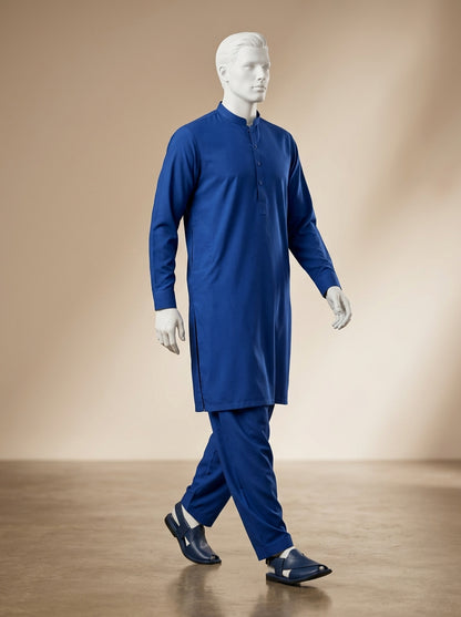 Premium Wash & Wear Unstitched Suit – Royal Blue | Binary Soft Fabric | Summer Collection 2026