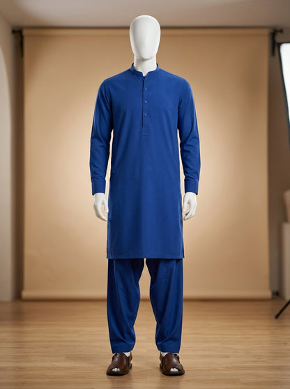 Premium Wash & Wear Unstitched Suit – Royal Blue | Binary Soft Fabric | Summer Collection 2026