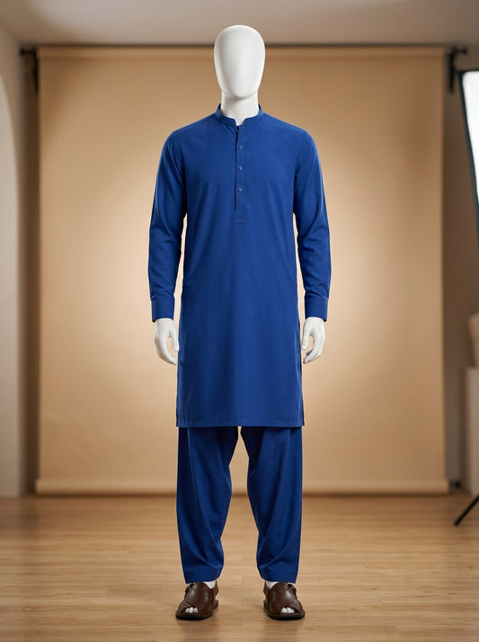 Premium Wash & Wear Unstitched Suit – Royal Blue | Binary Soft Fabric | Summer Collection 2026