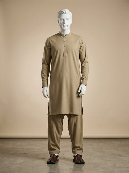 Premium Wash & Wear Unstitched Suit – Khaaki | Binary Soft Fabric | Summer Collection 2026