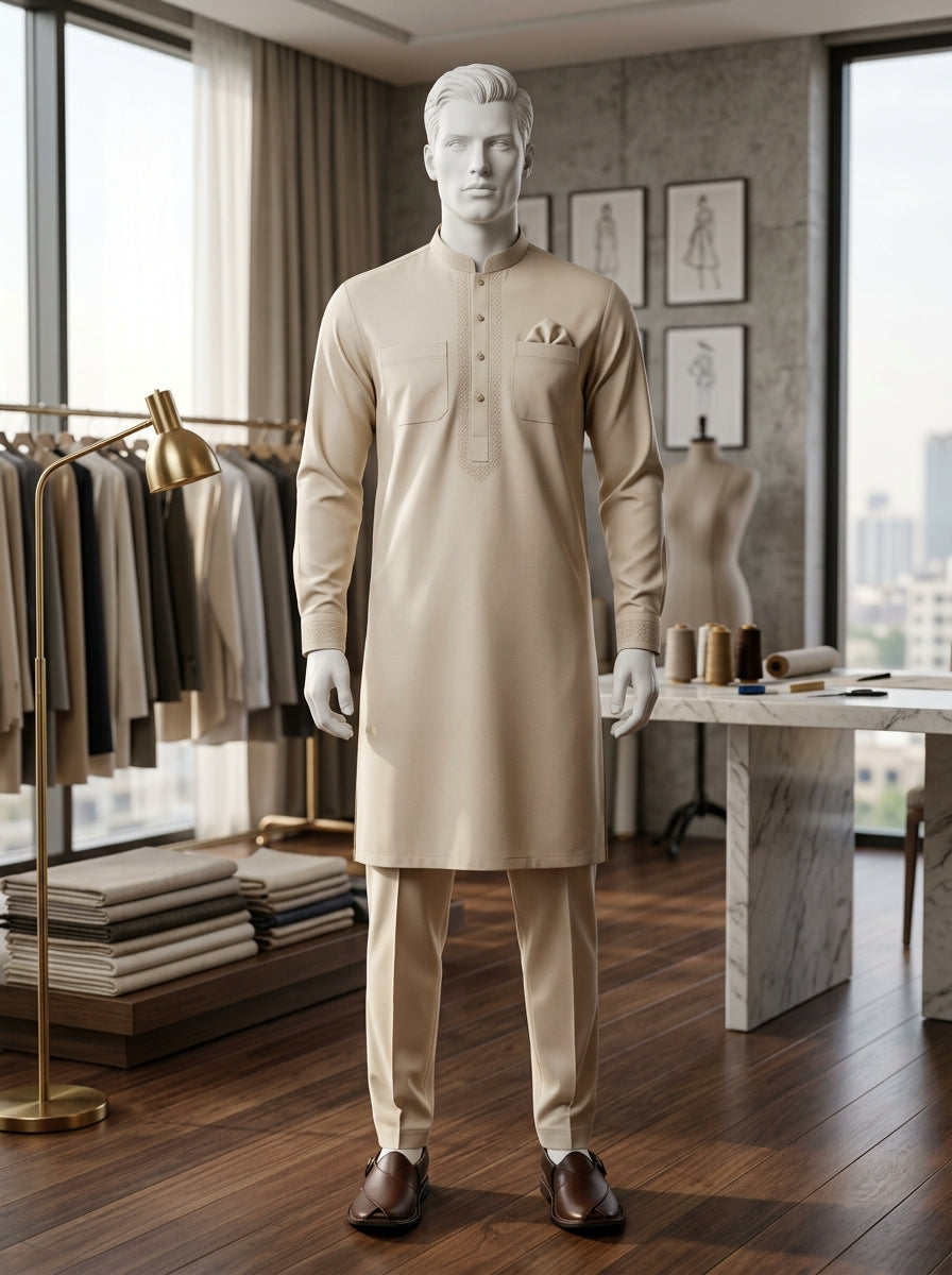 IKHWAN Men's Luxury Summer Collection 2026 – Pale Oyster