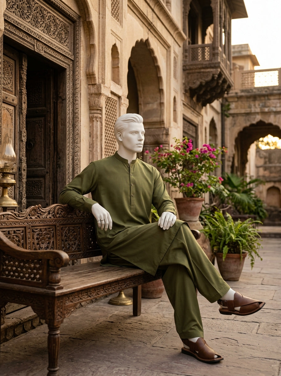Olive Green Wash & Wear