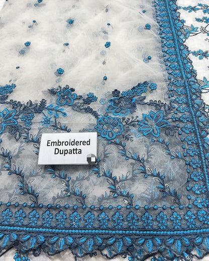 Luxury Lawn 3-Piece Heavy Embroidered Suit with Net Dupatta | Most Viral Code 2026 | Summer Collection
