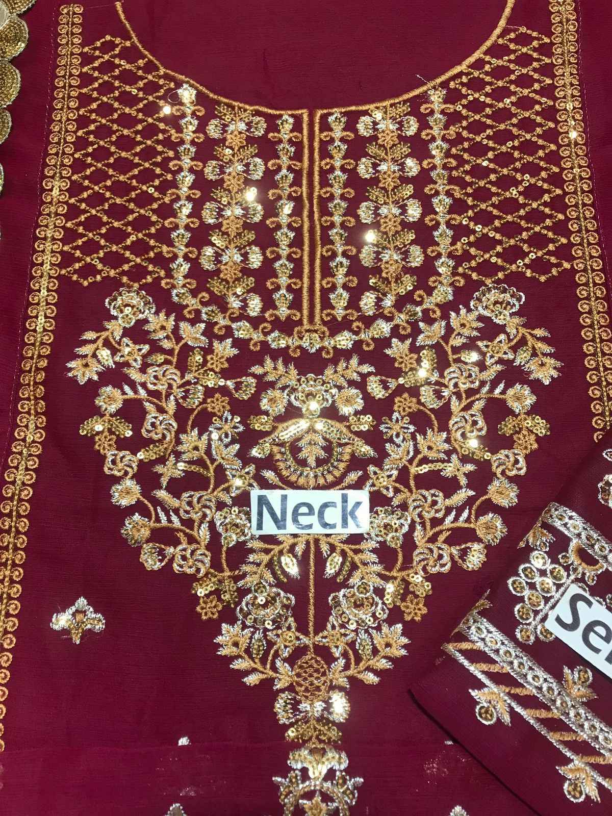 Ikhwan Unstitched Replica – Luxury Embroidered Chiffon Suit with Malai Trouser & Dupatta