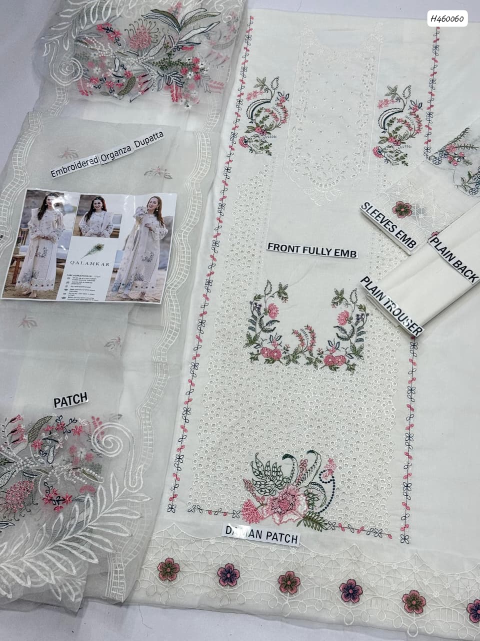 Summer Lawn Collection 2026 | Premium Chicken Karri Embroidered 3-Piece Lawn Suit with Embroidered Organza Dupatta